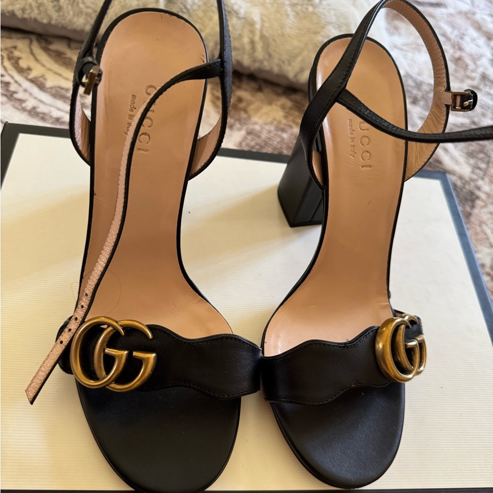 Gucci Women's Marmont High Block Heel Sandals - Picture 2 of 9